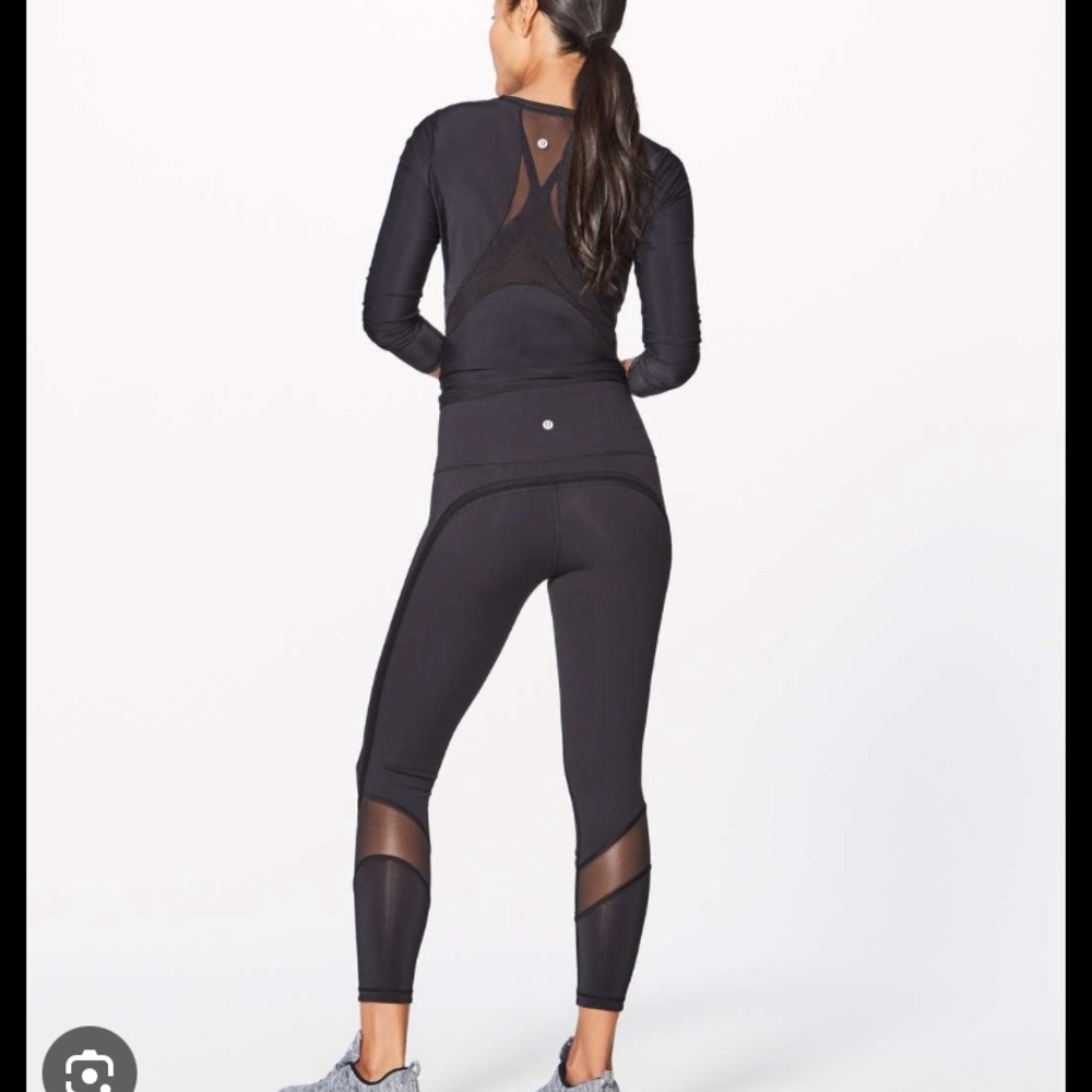 Lululemon fresh in mesh black legginings